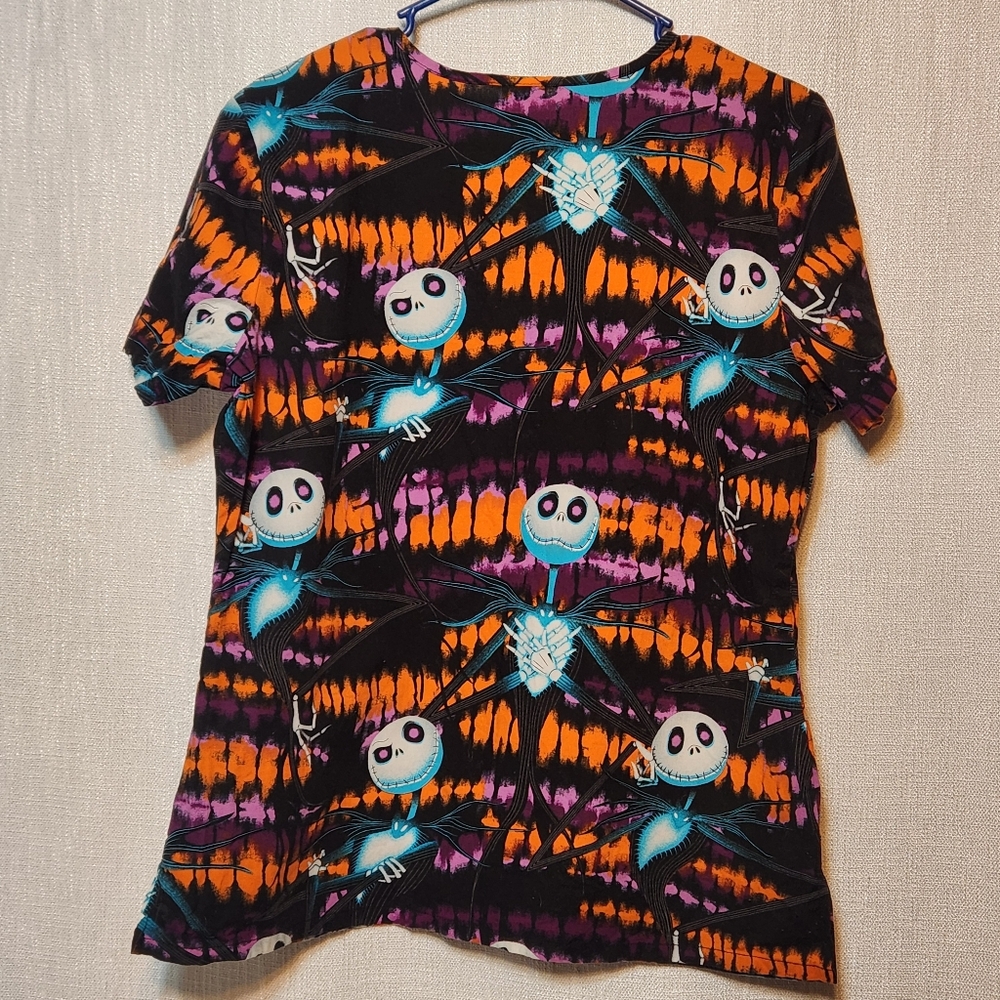 Disney The Nightmare Before Christmas Jack Skellington Scrub Top Cotton Medium - Picture 3 of 6